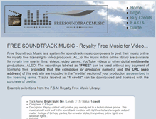 Tablet Screenshot of freesoundtrackmusic.com